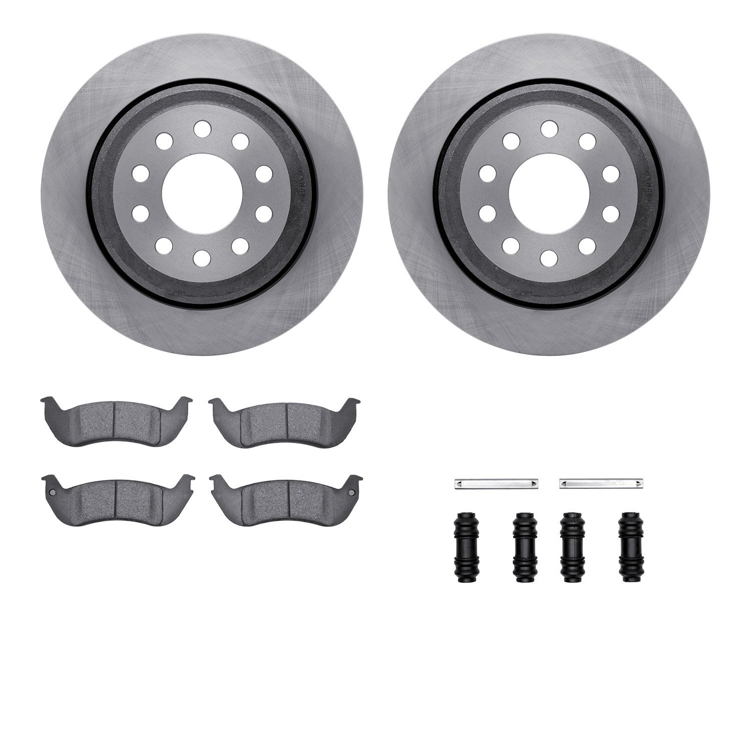 6312-55005 Brake Rotors with 3000-Series Ceramic Brake Pads Kit with Hardware, 2003-2011 Ford/Lincoln/Mercury/Mazda, Position: R