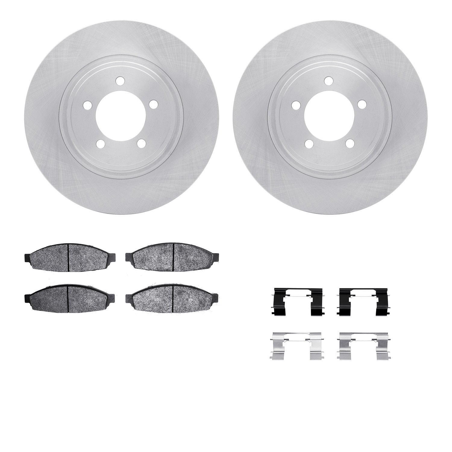 6312-55007 Brake Rotors with 3000-Series Ceramic Brake Pads Kit with Hardware, 2003-2005 Ford/Lincoln/Mercury/Mazda, Position: F