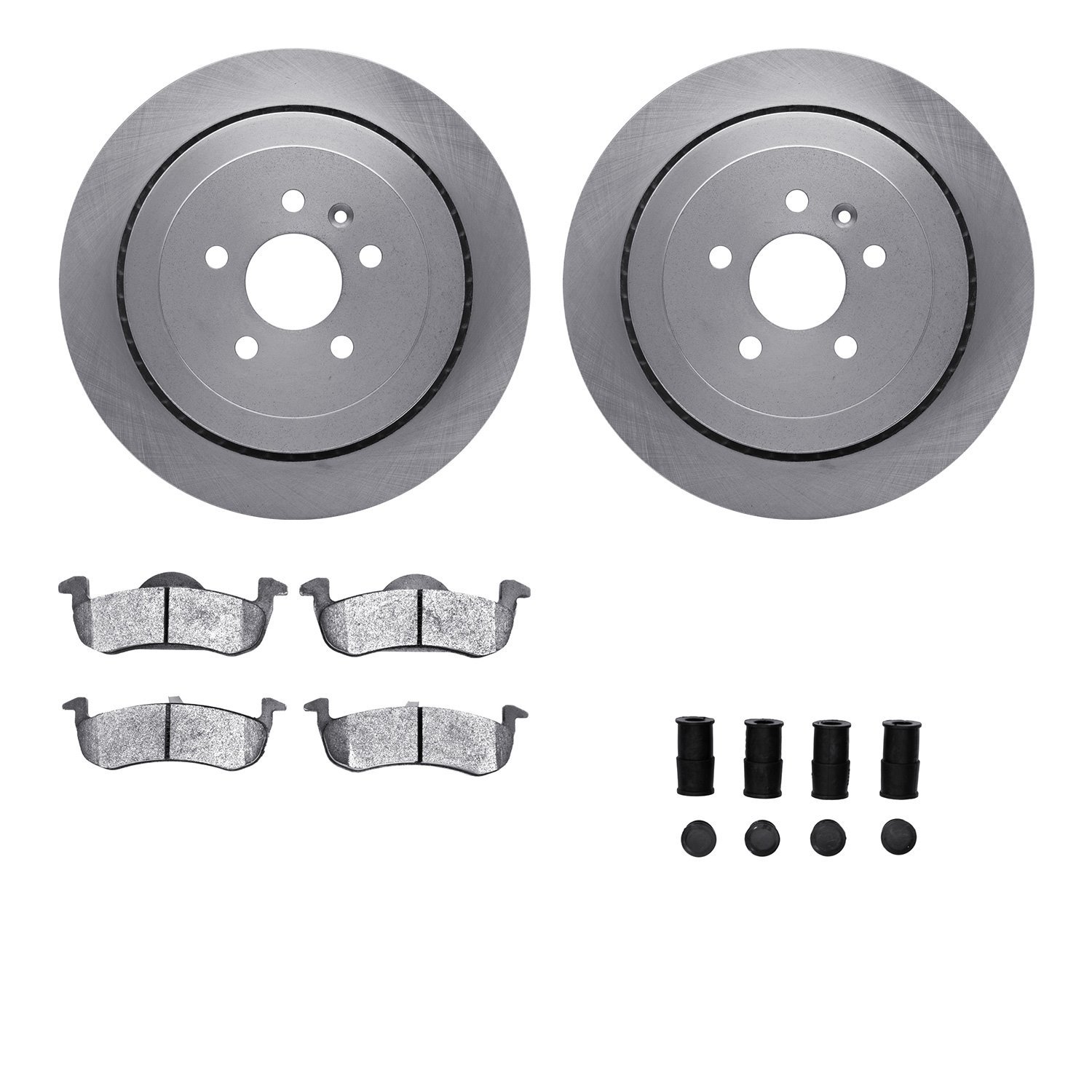6312-55008 Brake Rotors with 3000-Series Ceramic Brake Pads Kit with Hardware, 2013-2016 Ford/Lincoln/Mercury/Mazda, Position: R