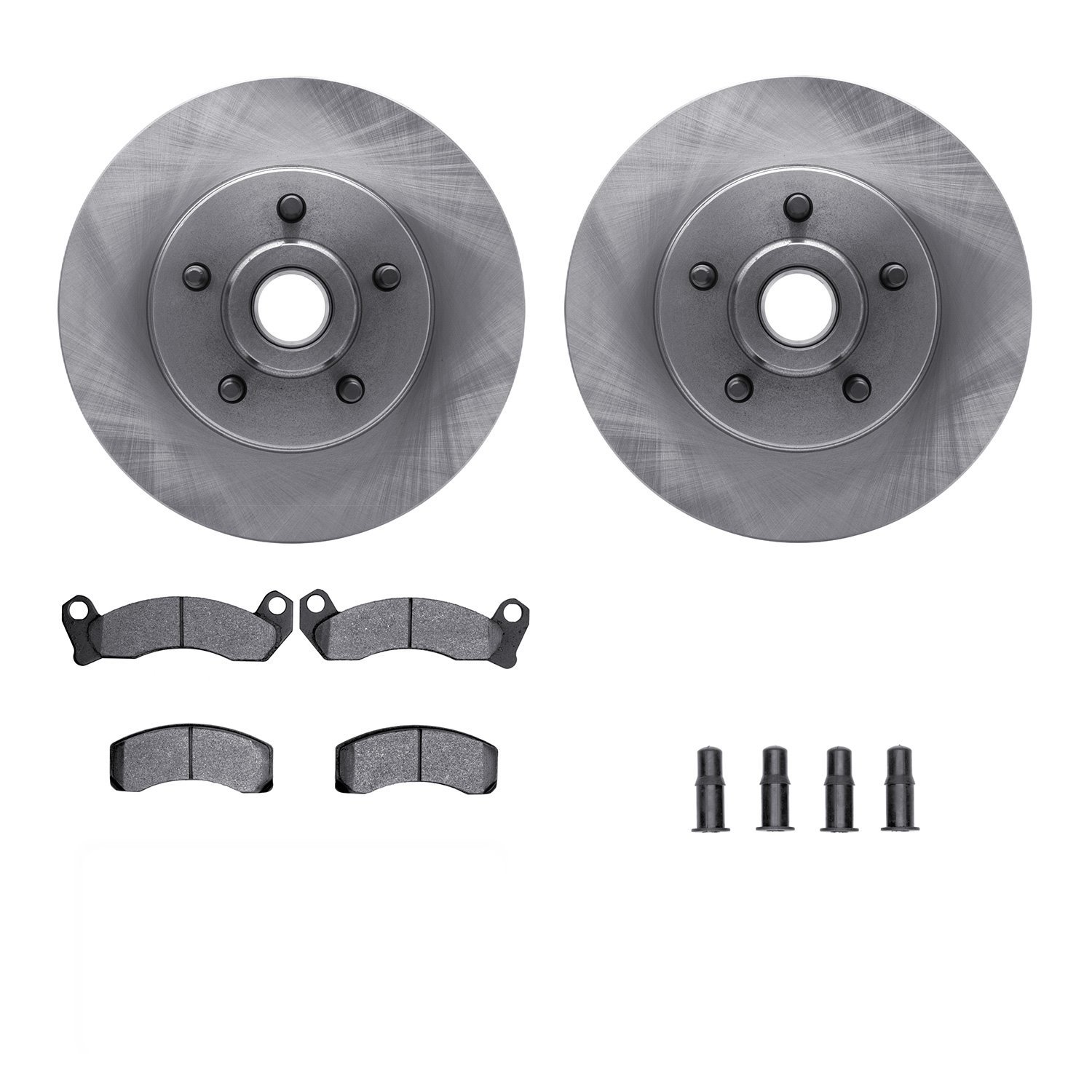 6312-56005 Brake Rotors with 3000-Series Ceramic Brake Pads Kit with Hardware, 1981-1991 Ford/Lincoln/Mercury/Mazda, Position: F