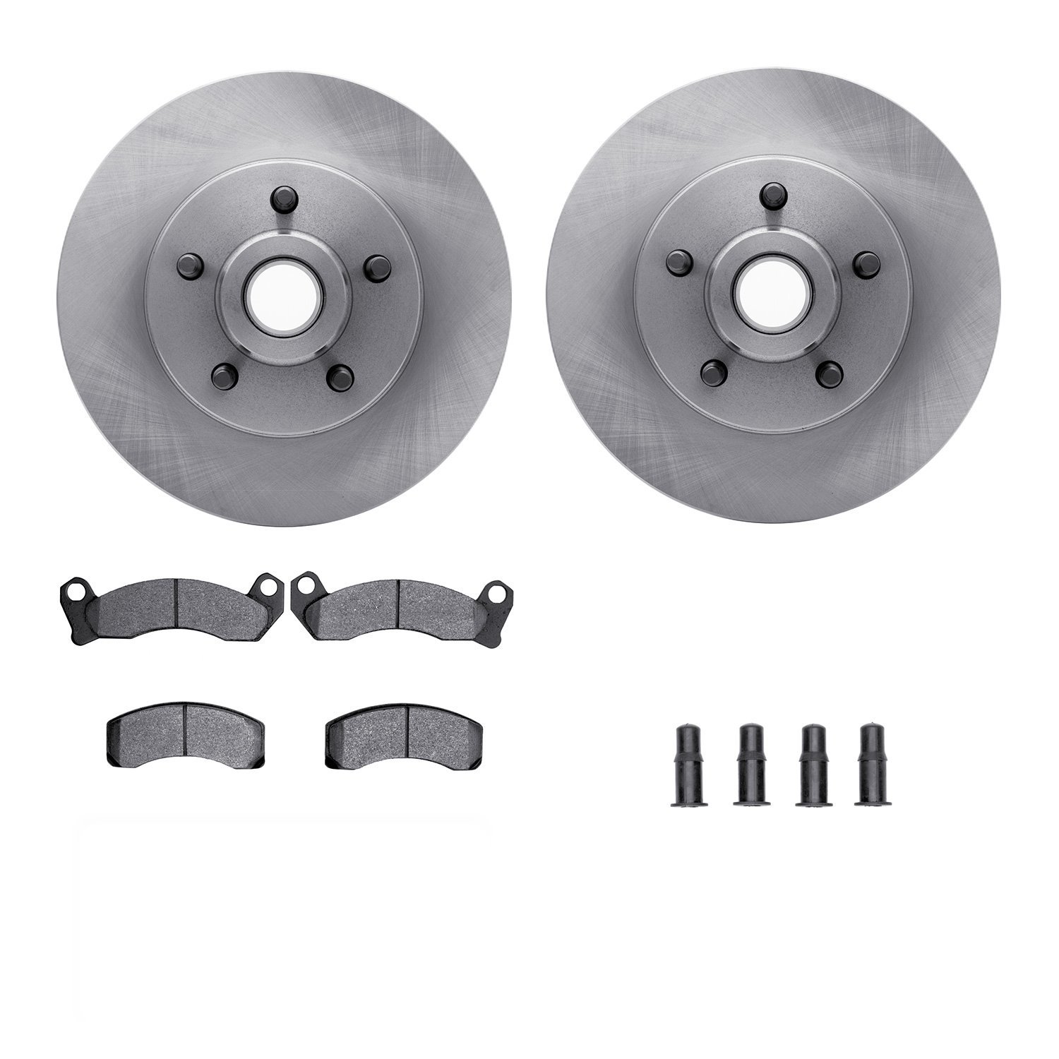 6312-56007 Brake Rotors with 3000-Series Ceramic Brake Pads Kit with Hardware, 1990-1991 Ford/Lincoln/Mercury/Mazda, Position: F