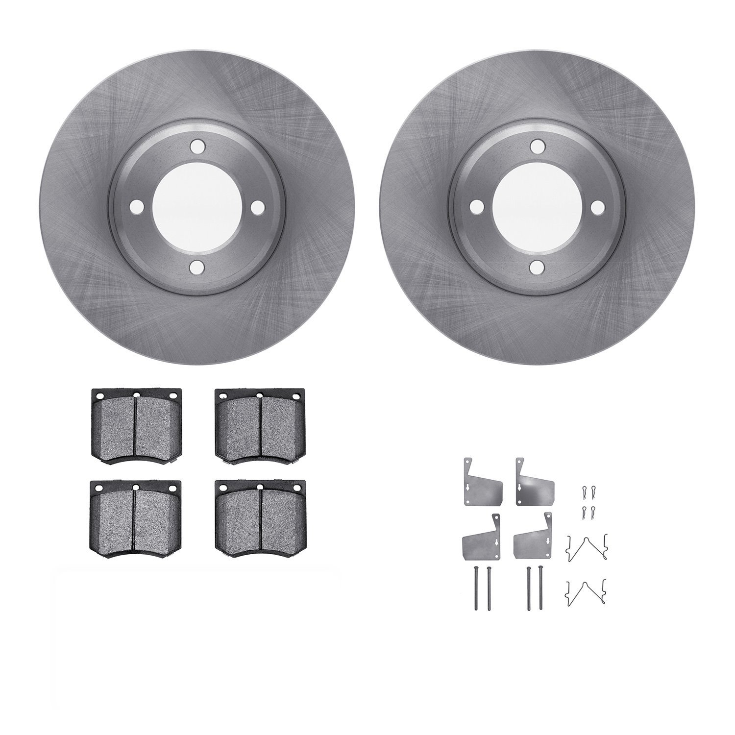 6312-56010 Brake Rotors with 3000-Series Ceramic Brake Pads Kit with Hardware, 1970-1977 Ford/Lincoln/Mercury/Mazda, Position: F