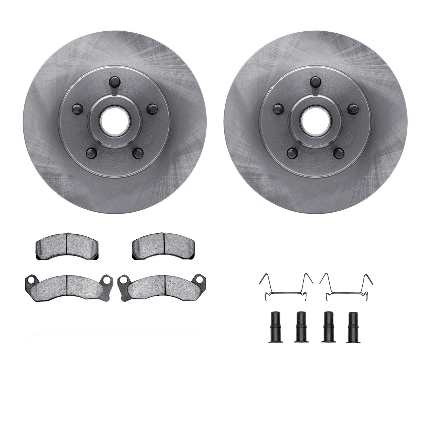6312-56017 Brake Rotors with 3000-Series Ceramic Brake Pads Kit with Hardware, 1979-1991 Ford/Lincoln/Mercury/Mazda, Position: F