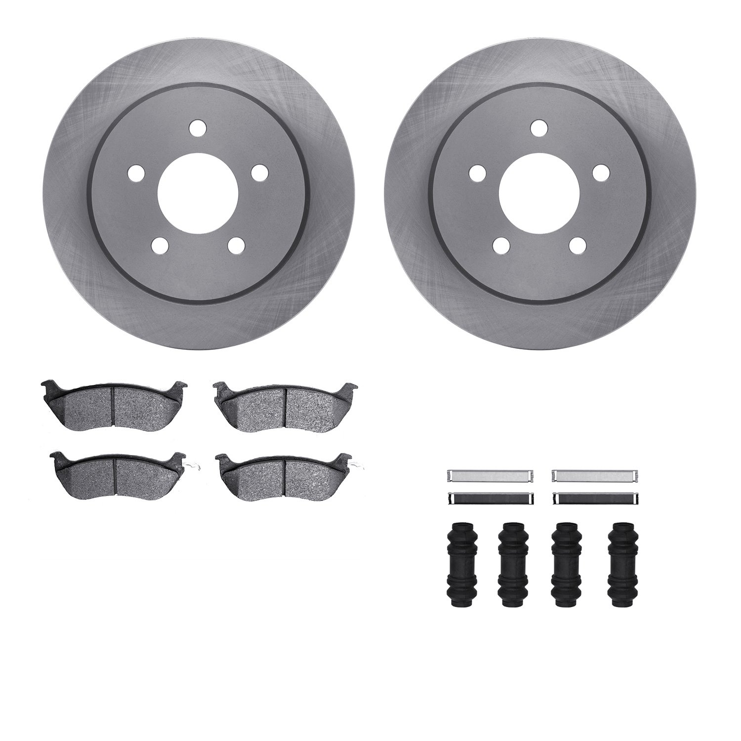 6312-56023 Brake Rotors with 3000-Series Ceramic Brake Pads Kit with Hardware, 1996-2002 Ford/Lincoln/Mercury/Mazda, Position: R