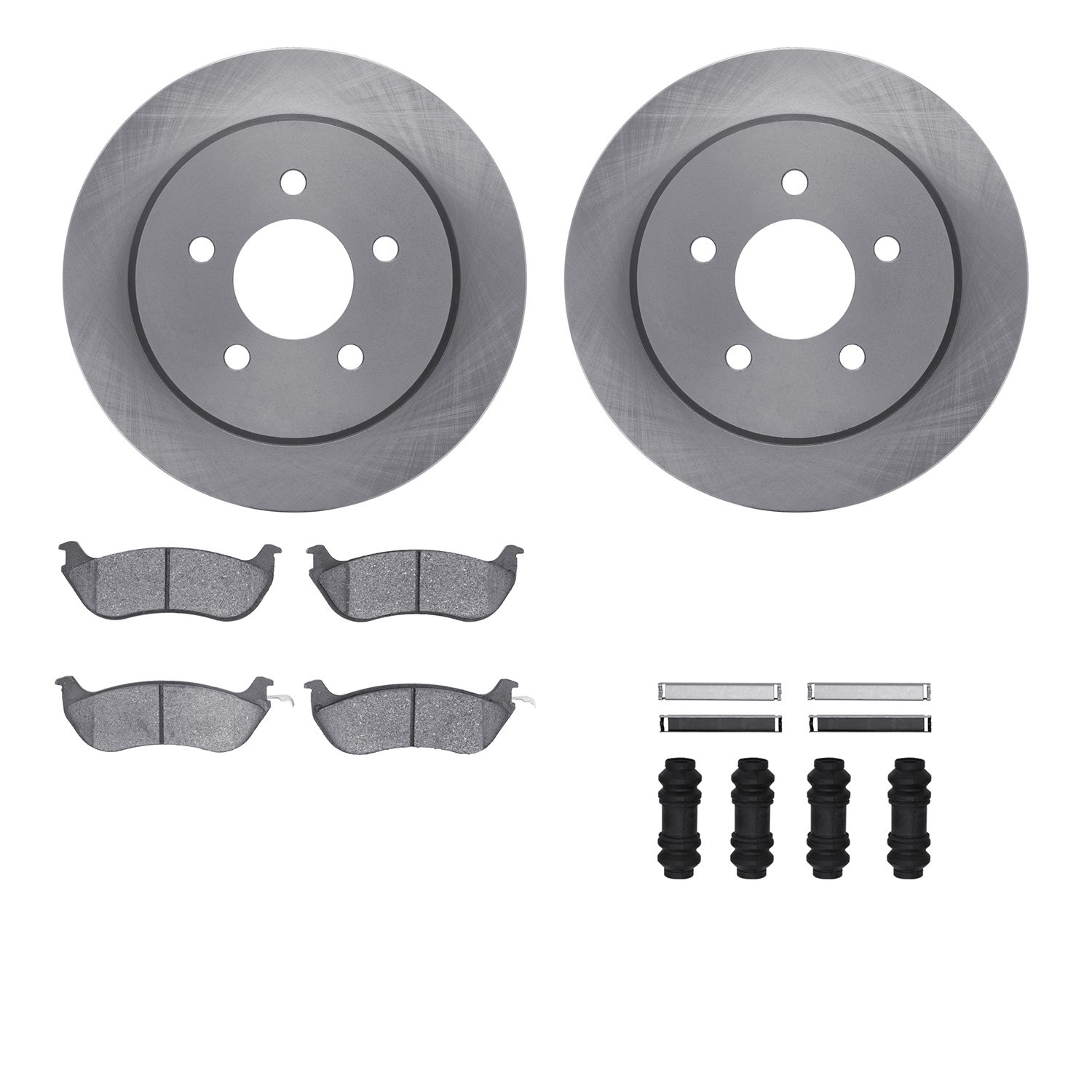 6312-56025 Brake Rotors with 3000-Series Ceramic Brake Pads Kit with Hardware, 1996-2002 Ford/Lincoln/Mercury/Mazda, Position: R