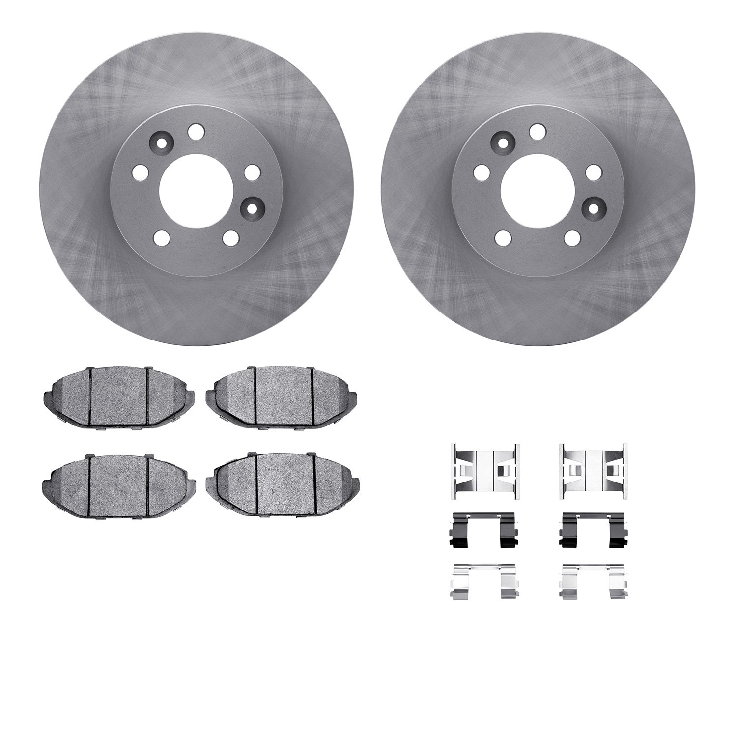 6312-56026 Brake Rotors with 3000-Series Ceramic Brake Pads Kit with Hardware, 1998-2002 Ford/Lincoln/Mercury/Mazda, Position: F