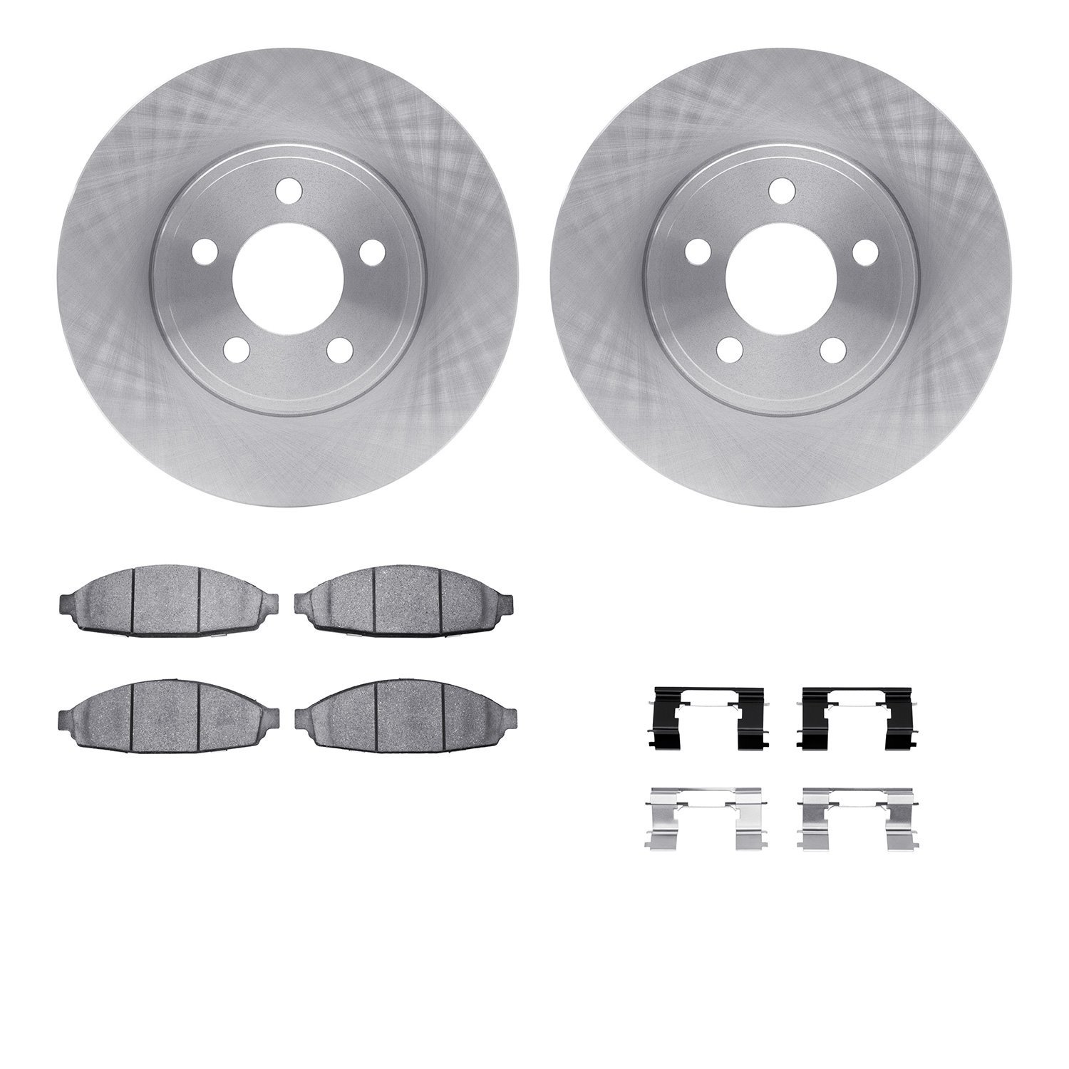 6312-56033 Brake Rotors with 3000-Series Ceramic Brake Pads Kit with Hardware, 2003-2011 Ford/Lincoln/Mercury/Mazda, Position: F