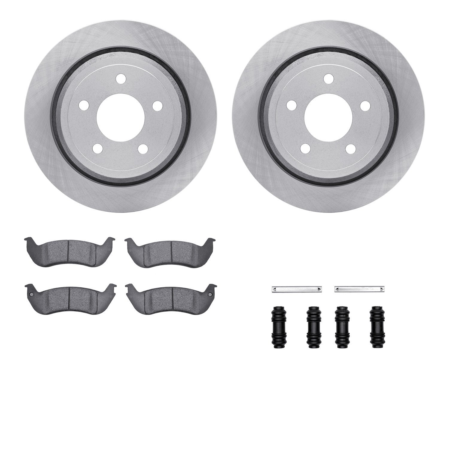 6312-56034 Brake Rotors with 3000-Series Ceramic Brake Pads Kit with Hardware, 2003-2011 Ford/Lincoln/Mercury/Mazda, Position: R