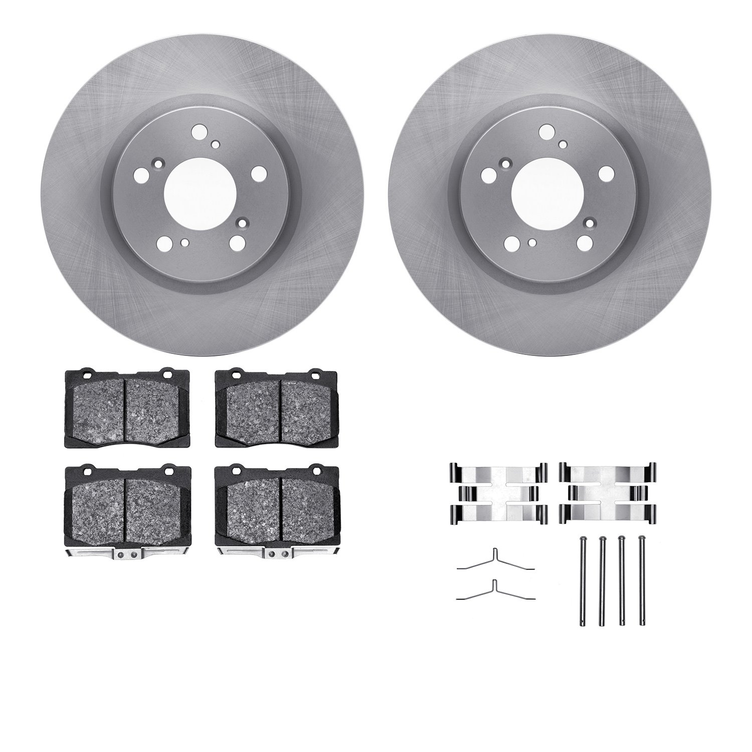 6312-58021 Brake Rotors with 3000-Series Ceramic Brake Pads Kit with Hardware, 2005-2012 Acura/Honda, Position: Front