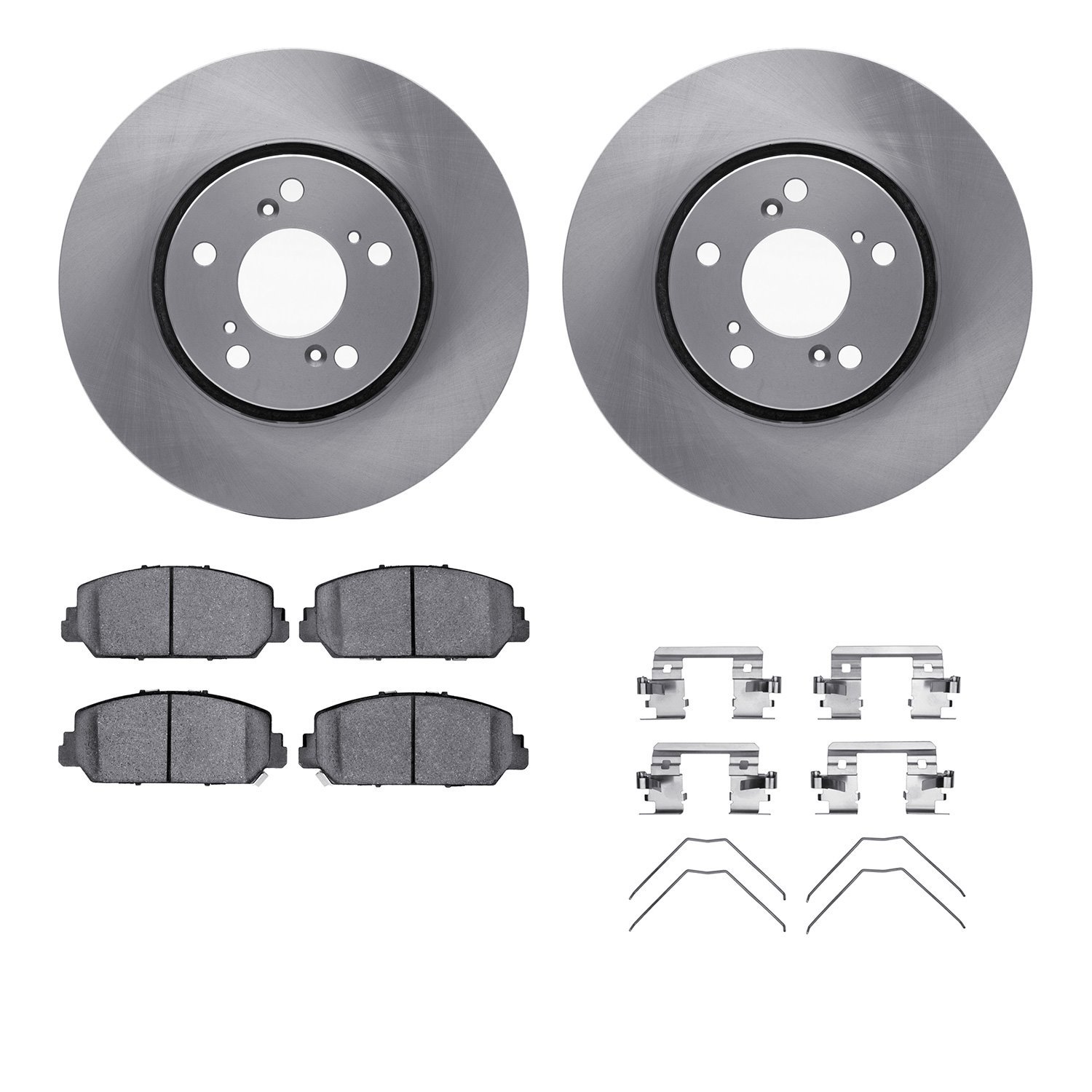 6312-58026 Brake Rotors with 3000-Series Ceramic Brake Pads Kit with Hardware, 2014-2020 Acura/Honda, Position: Front