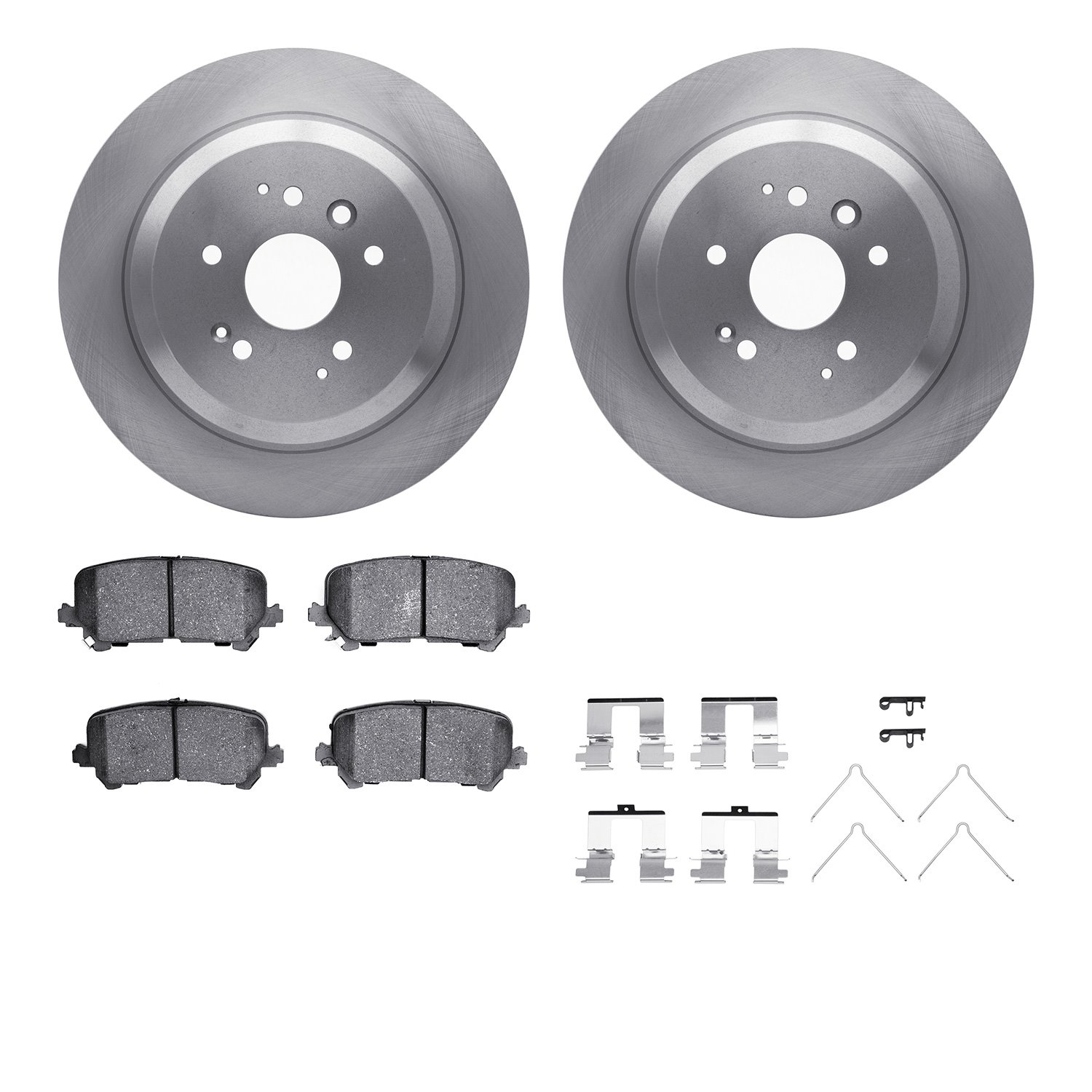 6312-58033 Brake Rotors with 3000-Series Ceramic Brake Pads Kit with Hardware, 2014-2016 Acura/Honda, Position: Rear