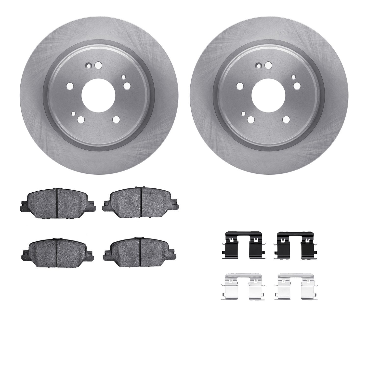 6312-58034 Brake Rotors with 3000-Series Ceramic Brake Pads Kit with Hardware, Fits Select Acura/Honda, Position: Rear