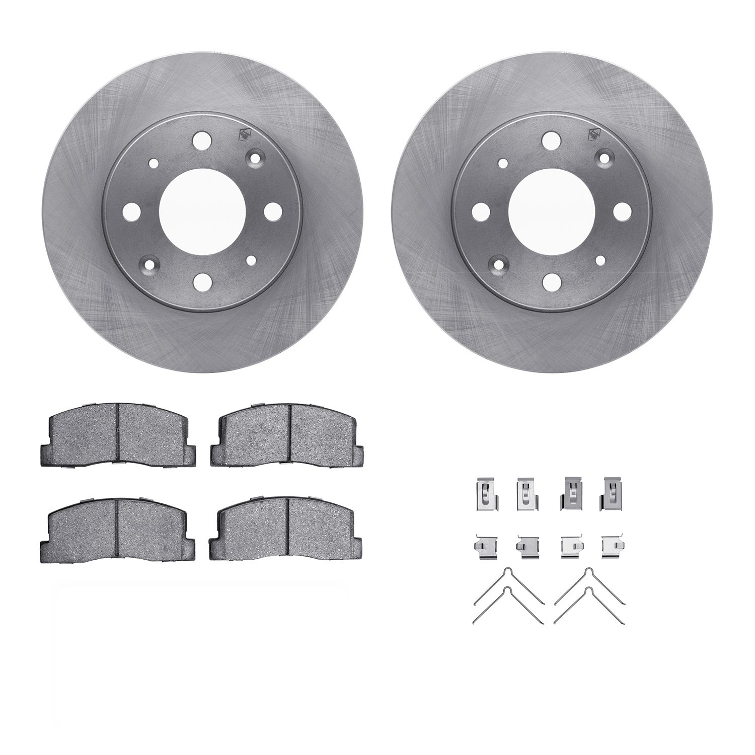 6312-59005 Brake Rotors with 3000-Series Ceramic Brake Pads Kit with Hardware, 1982-1983 Acura/Honda, Position: Front