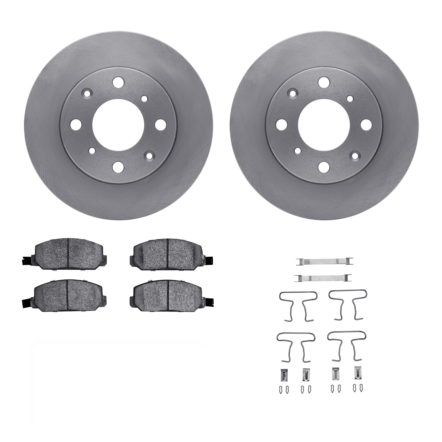 6312-59007 Brake Rotors with 3000-Series Ceramic Brake Pads Kit with Hardware, 1980-1982 Acura/Honda, Position: Front