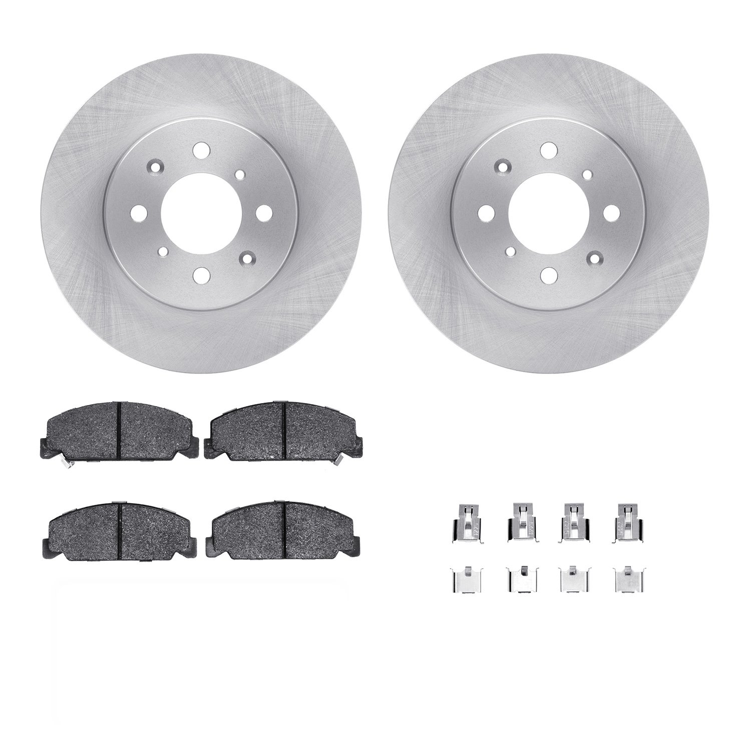 6312-59012 Brake Rotors with 3000-Series Ceramic Brake Pads Kit with Hardware, 1994-1995 Acura/Honda, Position: Front