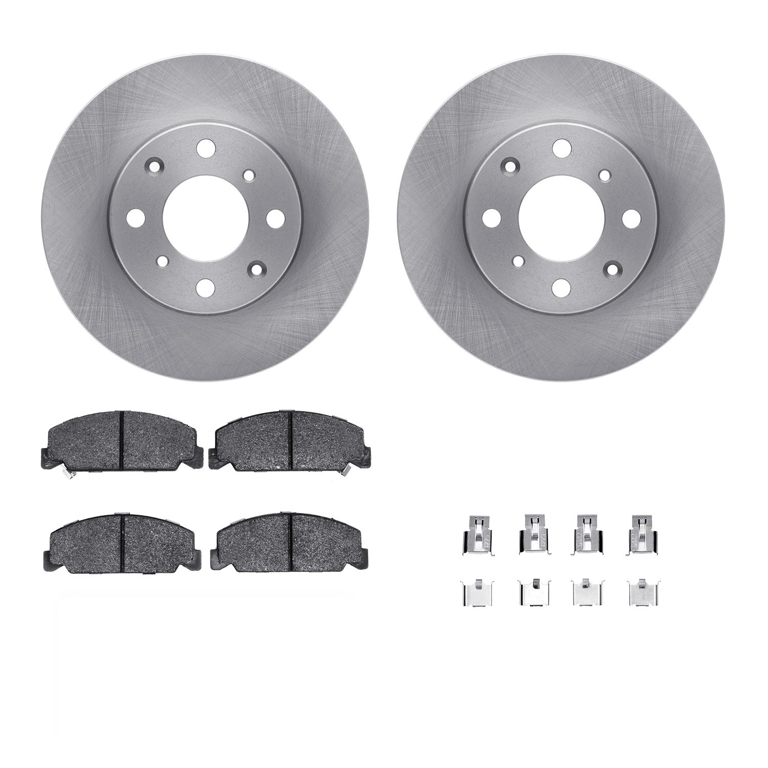 6312-59013 Brake Rotors with 3000-Series Ceramic Brake Pads Kit with Hardware, 1990-2000 Acura/Honda, Position: Front