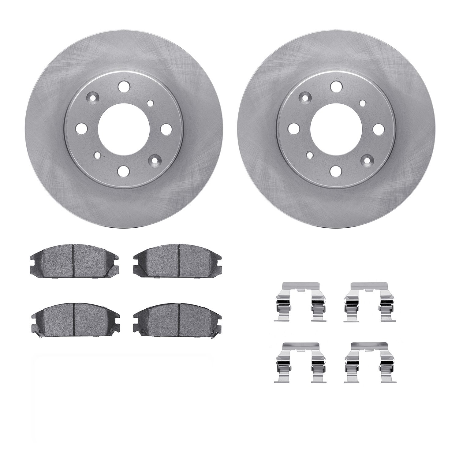 6312-59022 Brake Rotors with 3000-Series Ceramic Brake Pads Kit with Hardware, 1985-1989 Acura/Honda, Position: Front
