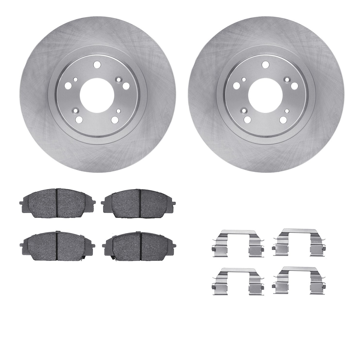 6312-59060 Brake Rotors with 3000-Series Ceramic Brake Pads Kit with Hardware, 2002-2011 Acura/Honda, Position: Front