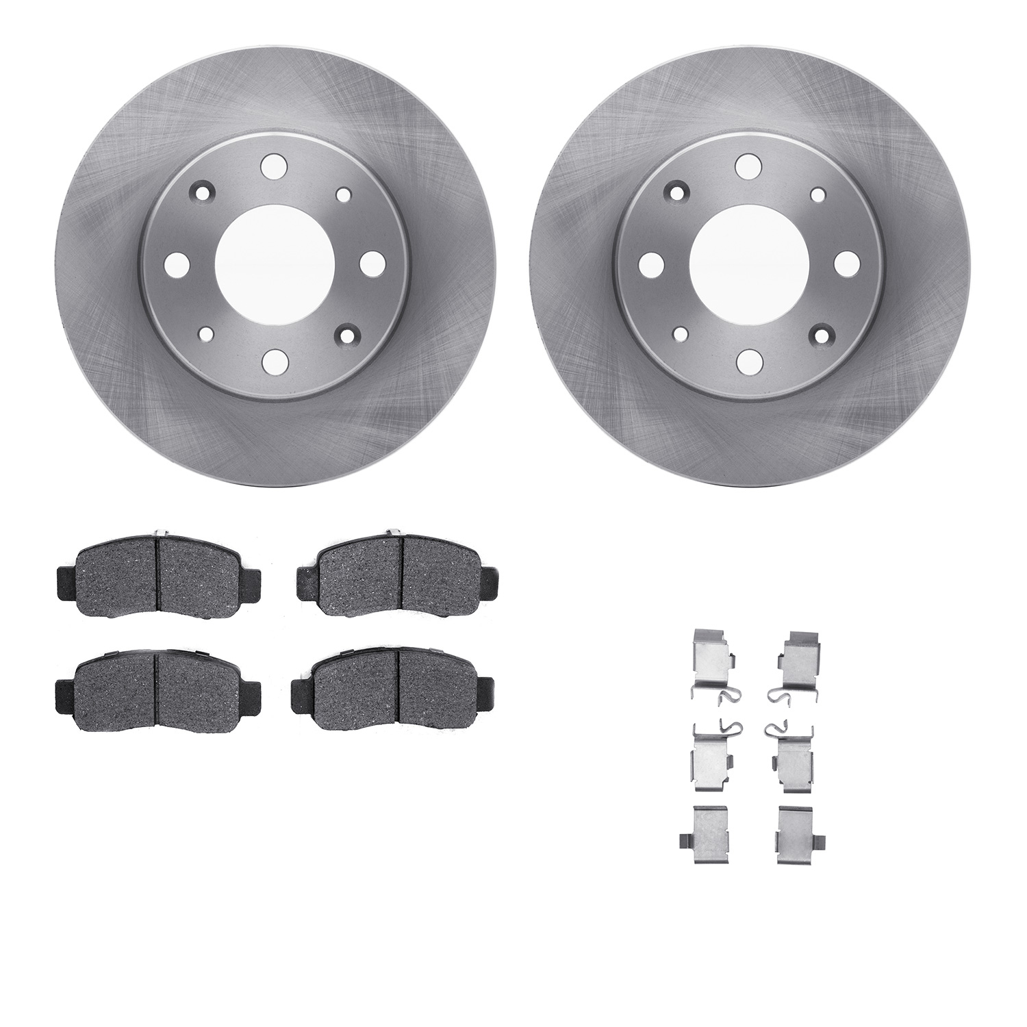 6312-59061 Brake Rotors with 3000-Series Ceramic Brake Pads Kit with Hardware, 2000-2006 Acura/Honda, Position: Front