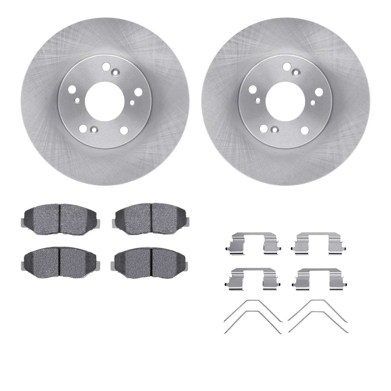 6312-59065 Brake Rotors with 3000-Series Ceramic Brake Pads Kit with Hardware, 2002-2015 Acura/Honda, Position: Front