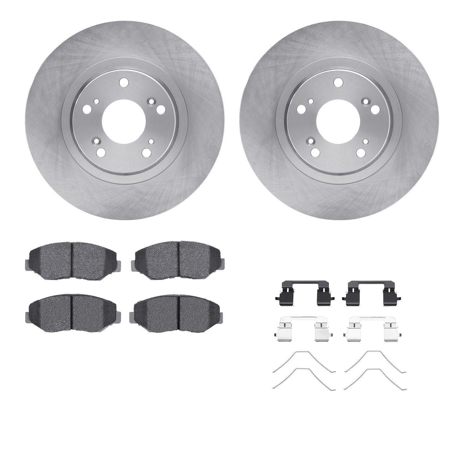 6312-59067 Brake Rotors with 3000-Series Ceramic Brake Pads Kit with Hardware, 2005-2015 Acura/Honda, Position: Front