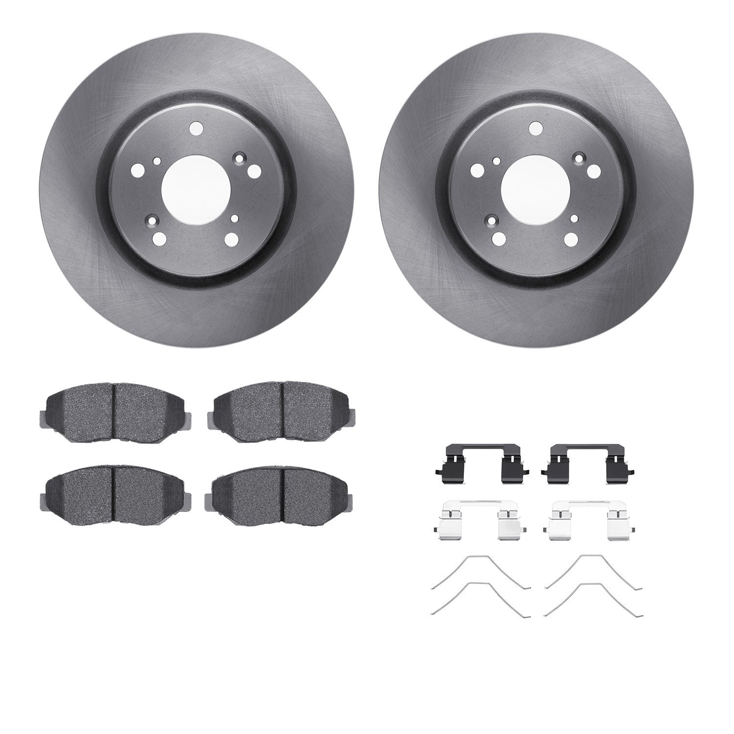 6312-59068 Brake Rotors with 3000-Series Ceramic Brake Pads Kit with Hardware, 2012-2016 Acura/Honda, Position: Front