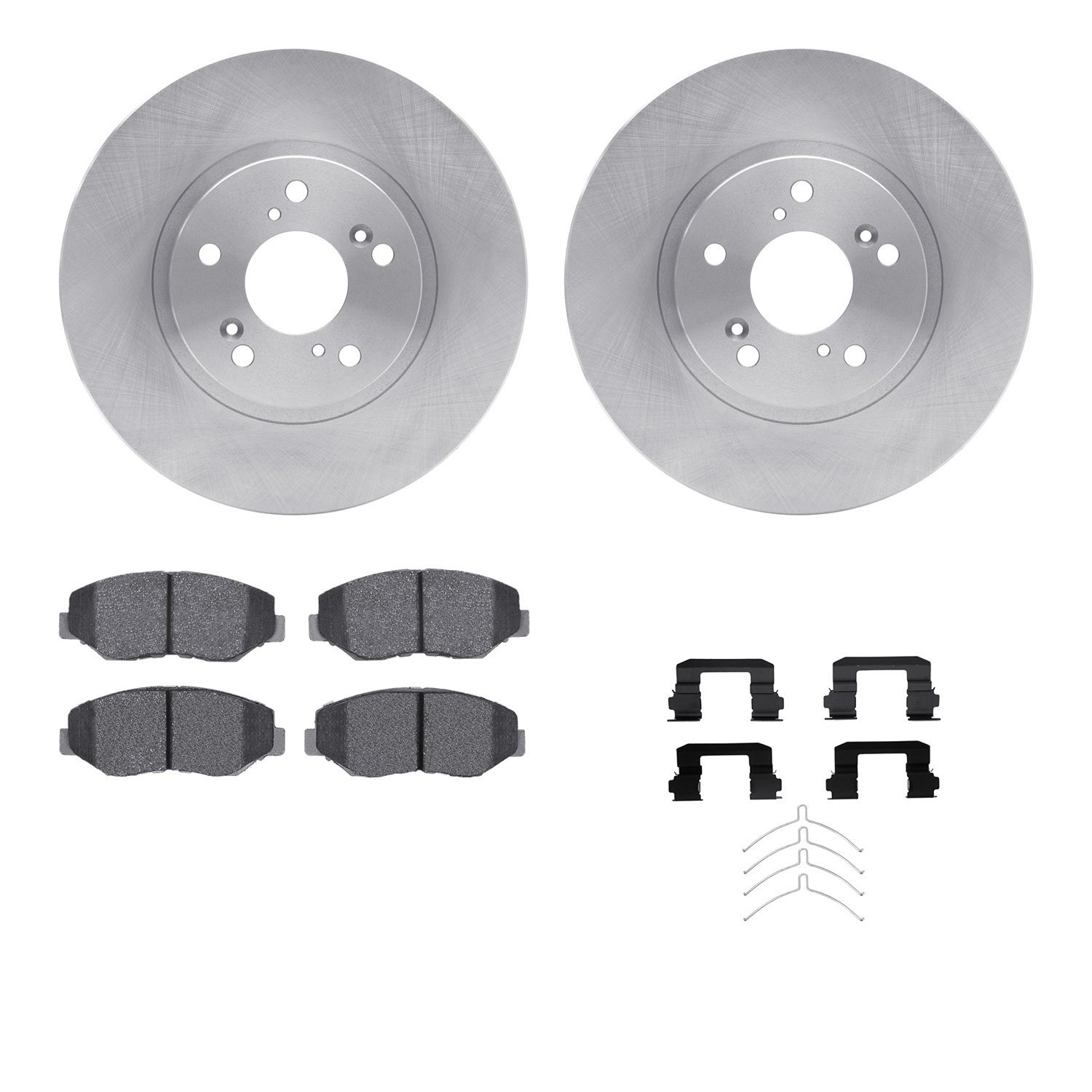 6312-59069 Brake Rotors with 3000-Series Ceramic Brake Pads Kit with Hardware, 2003-2008 Acura/Honda, Position: Front