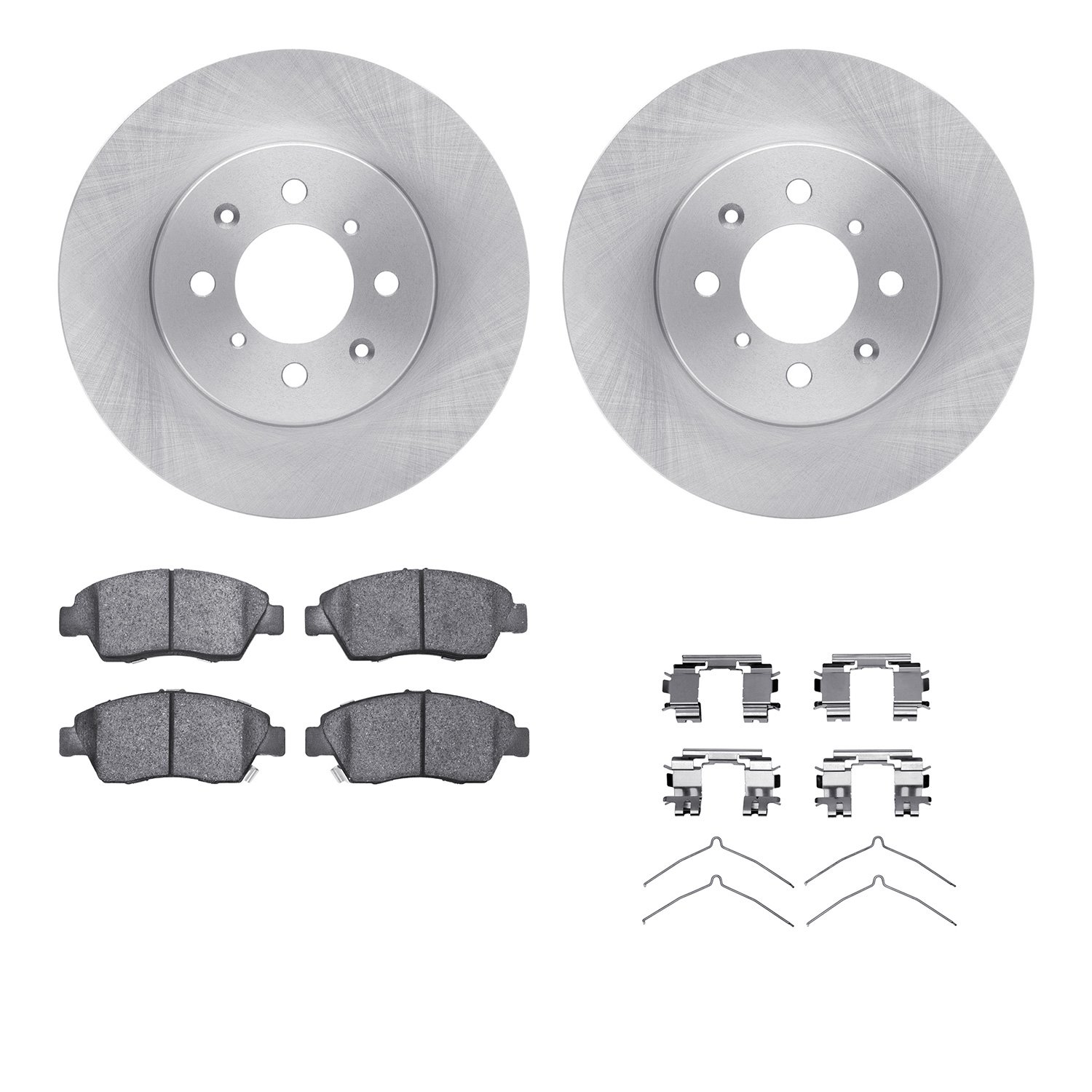 6312-59071 Brake Rotors with 3000-Series Ceramic Brake Pads Kit with Hardware, 2003-2008 Acura/Honda, Position: Front