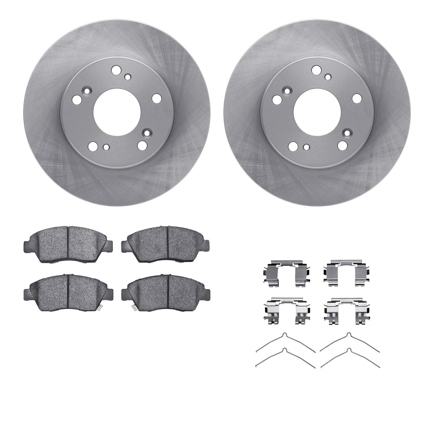 6312-59072 Brake Rotors with 3000-Series Ceramic Brake Pads Kit with Hardware, 2002-2011 Acura/Honda, Position: Front