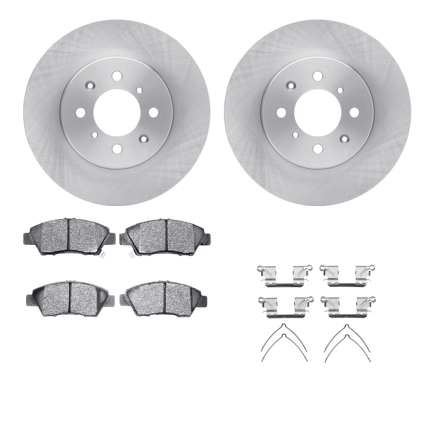 6312-59079 Brake Rotors with 3000-Series Ceramic Brake Pads Kit with Hardware, 2009-2014 Acura/Honda, Position: Front