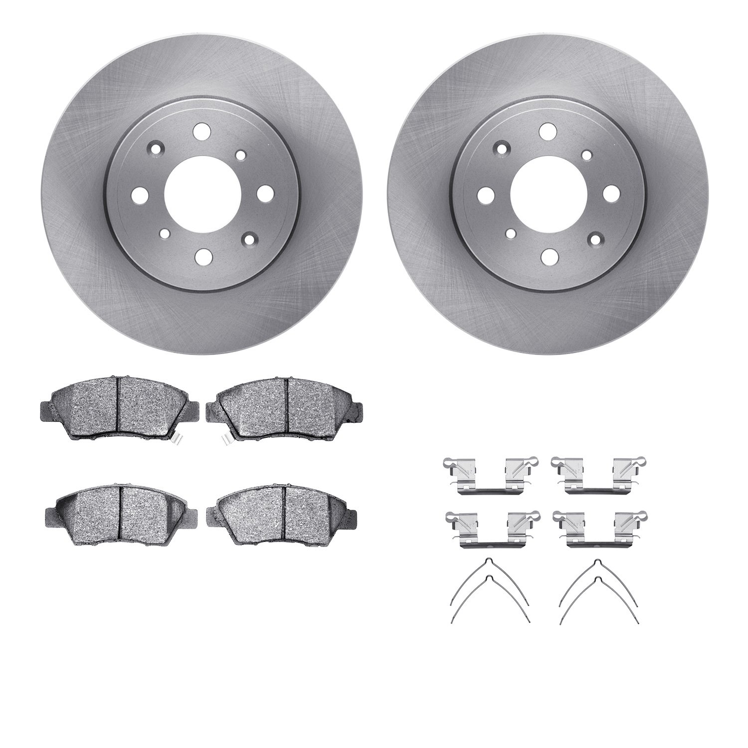 6312-59081 Brake Rotors with 3000-Series Ceramic Brake Pads Kit with Hardware, 2015-2020 Acura/Honda, Position: Front