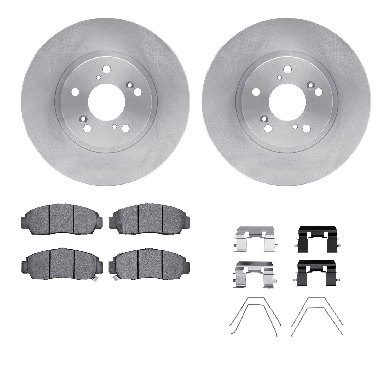 6312-59083 Brake Rotors with 3000-Series Ceramic Brake Pads Kit with Hardware, 1999-2014 Acura/Honda, Position: Front