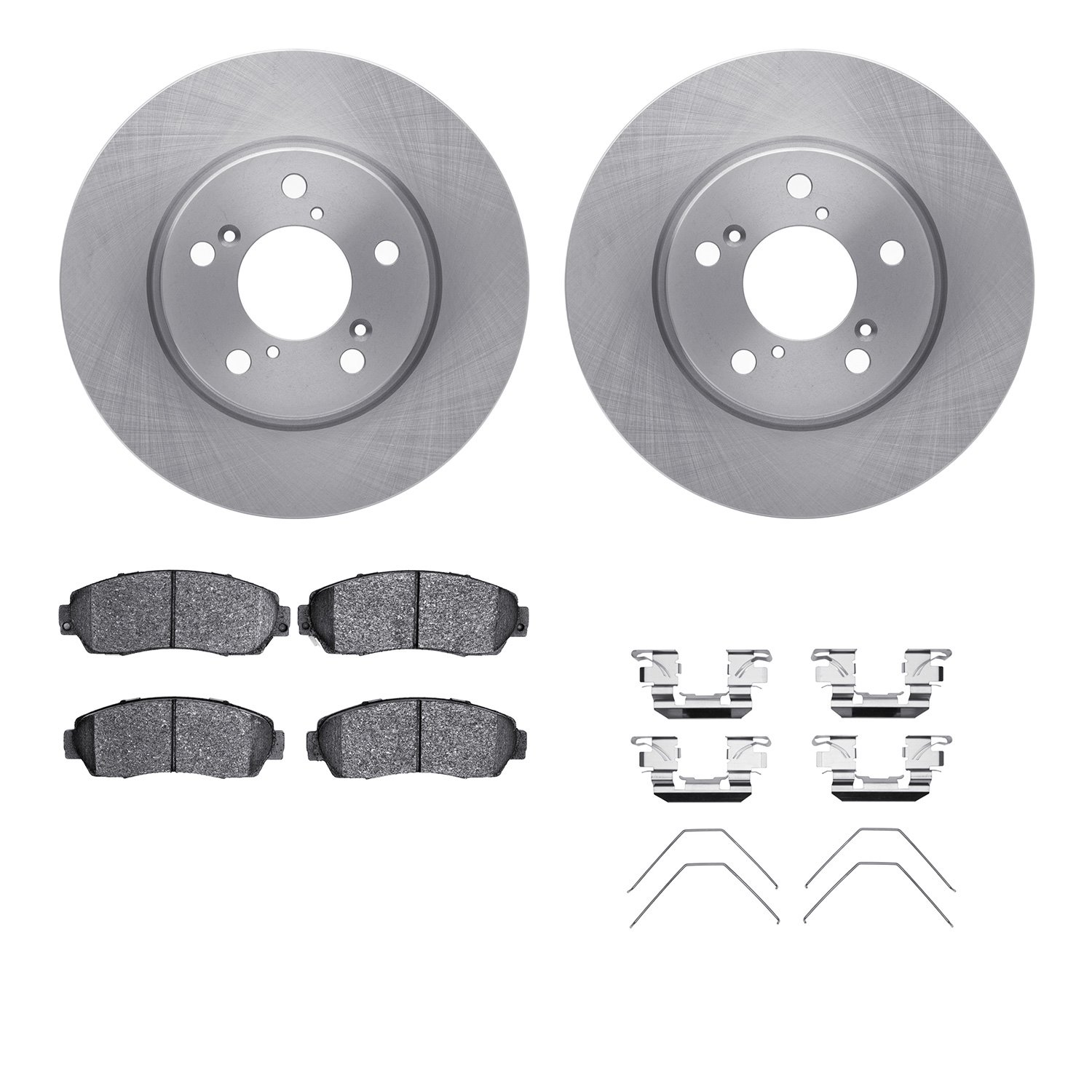 6312-59084 Brake Rotors with 3000-Series Ceramic Brake Pads Kit with Hardware, 2005-2010 Acura/Honda, Position: Front