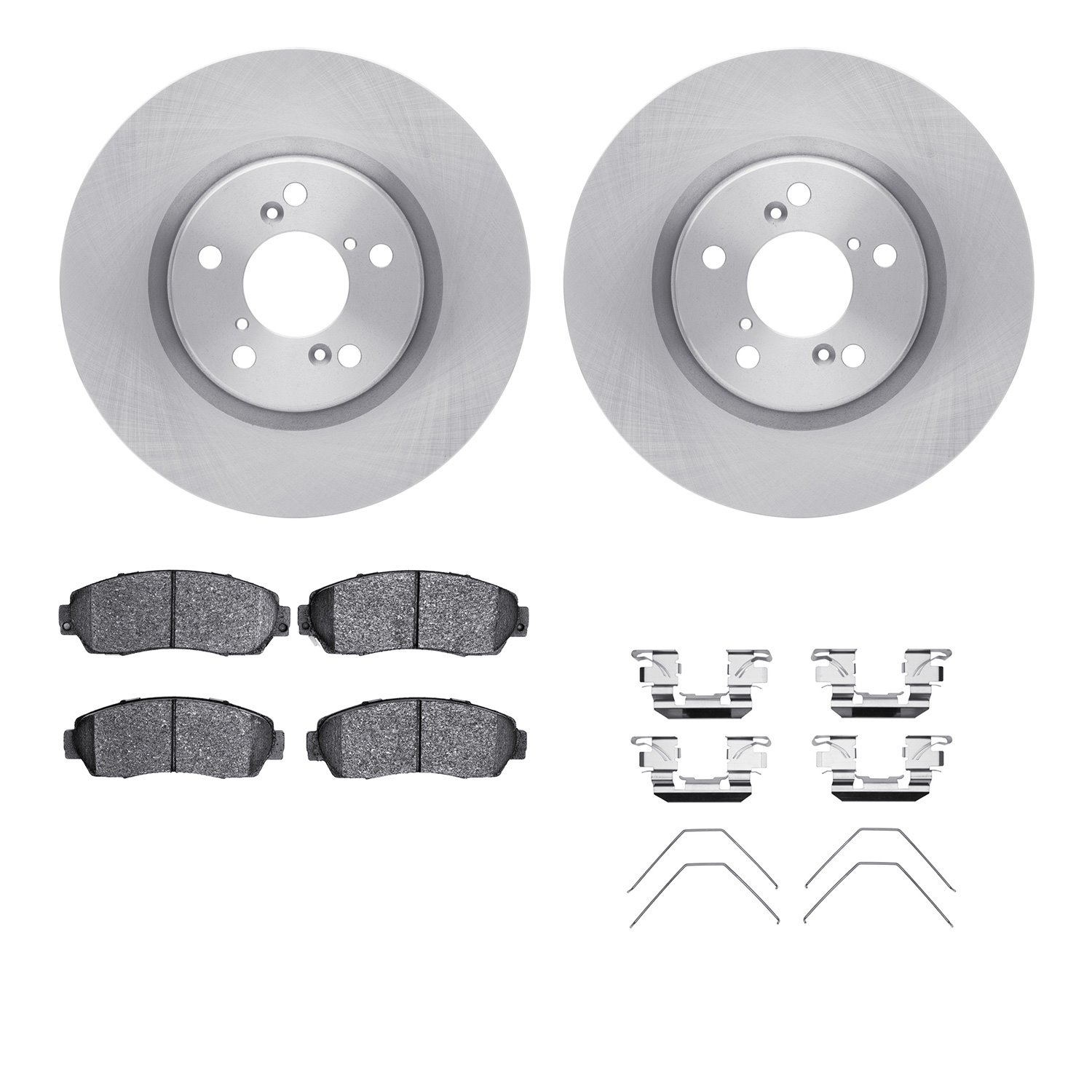 6312-59086 Brake Rotors with 3000-Series Ceramic Brake Pads Kit with Hardware, 2011-2014 Acura/Honda, Position: Front