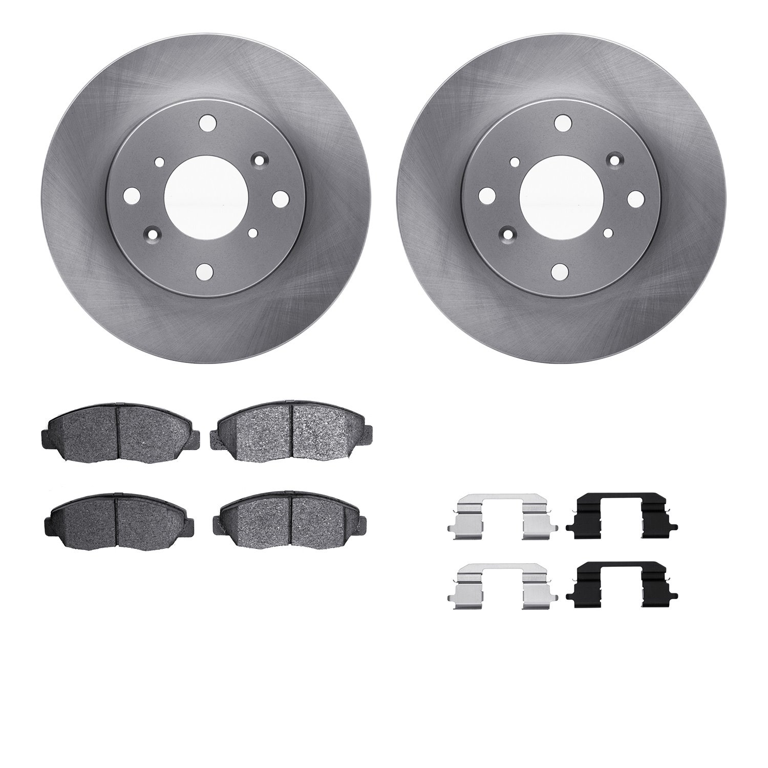 6312-59088 Brake Rotors with 3000-Series Ceramic Brake Pads Kit with Hardware, 1998-2002 Acura/Honda, Position: Front