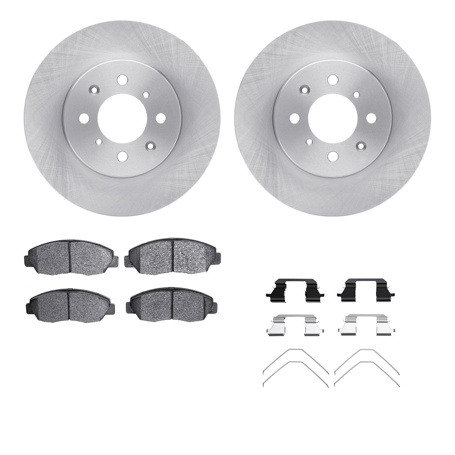 6312-59089 Brake Rotors with 3000-Series Ceramic Brake Pads Kit with Hardware, 1996-2014 Acura/Honda, Position: Front