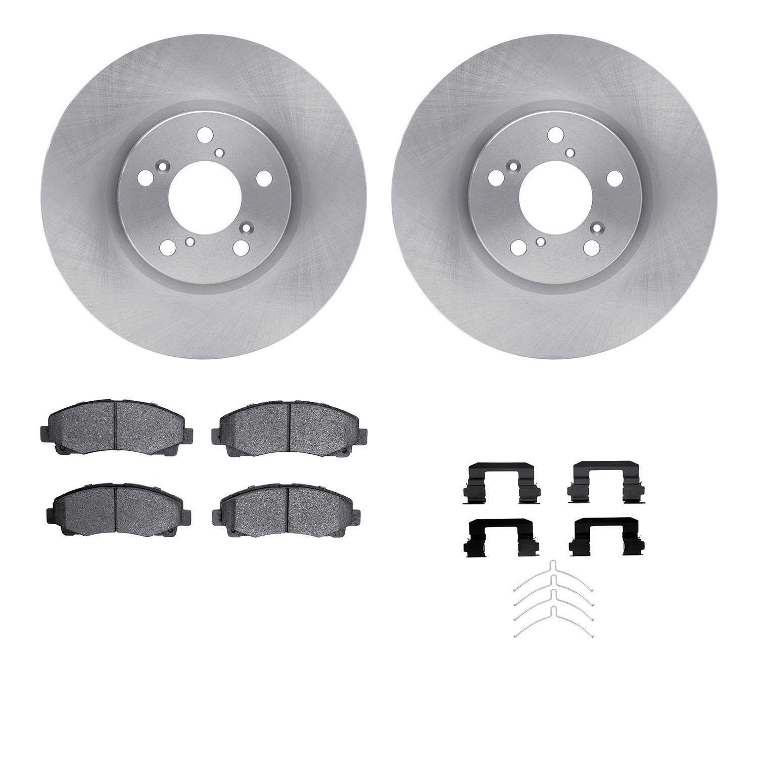 6312-59092 Brake Rotors with 3000-Series Ceramic Brake Pads Kit with Hardware, 2006-2014 Acura/Honda, Position: Front