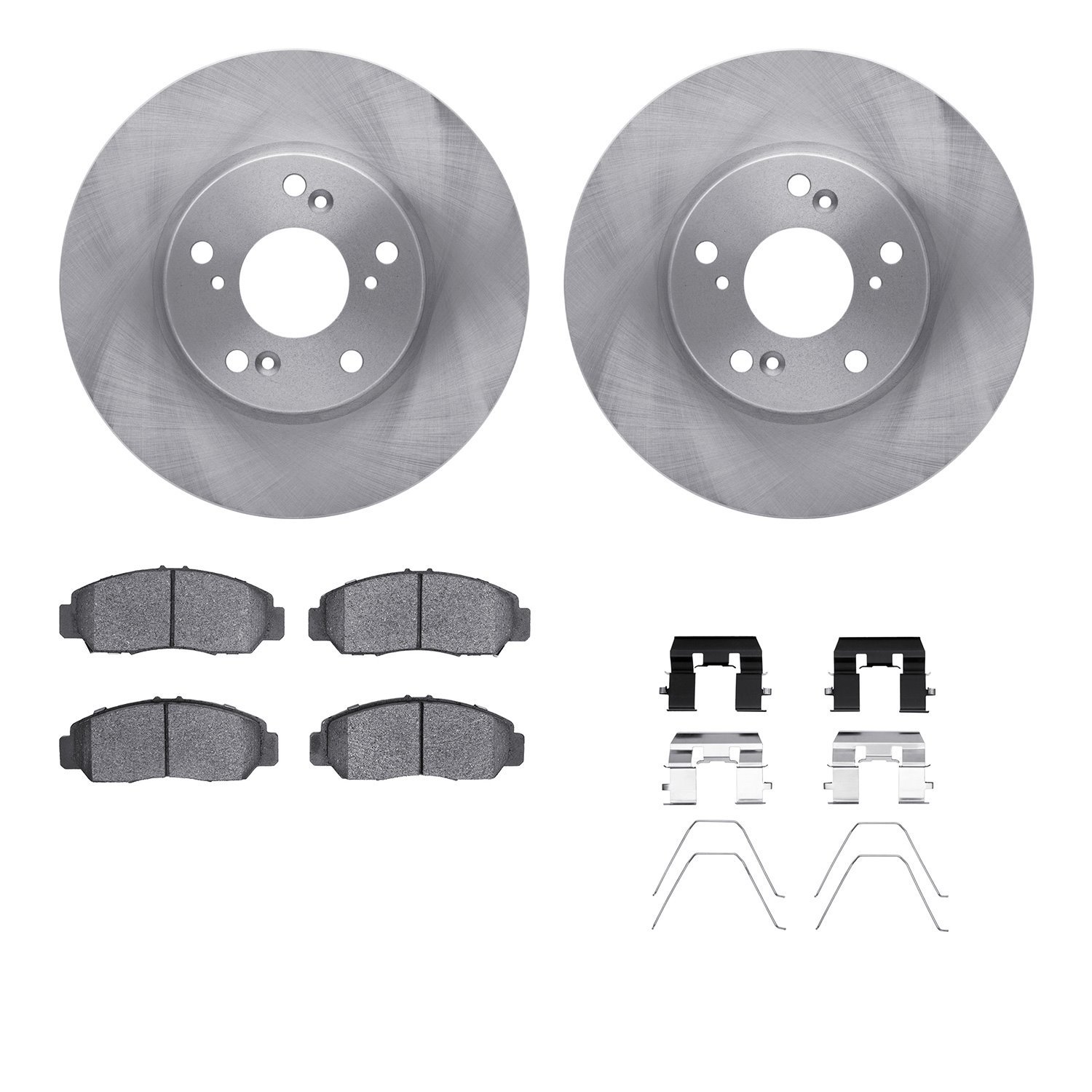 6312-59094 Brake Rotors with 3000-Series Ceramic Brake Pads Kit with Hardware, 2013-2015 Acura/Honda, Position: Front