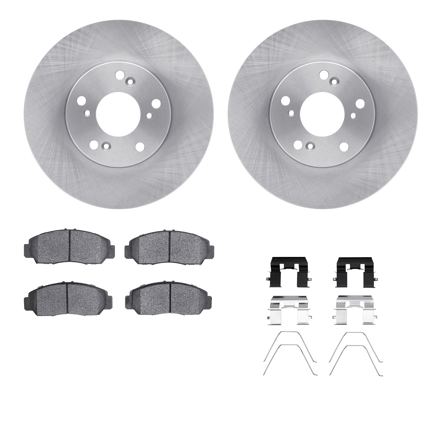 6312-59095 Brake Rotors with 3000-Series Ceramic Brake Pads Kit with Hardware, 2003-2021 Acura/Honda, Position: Front