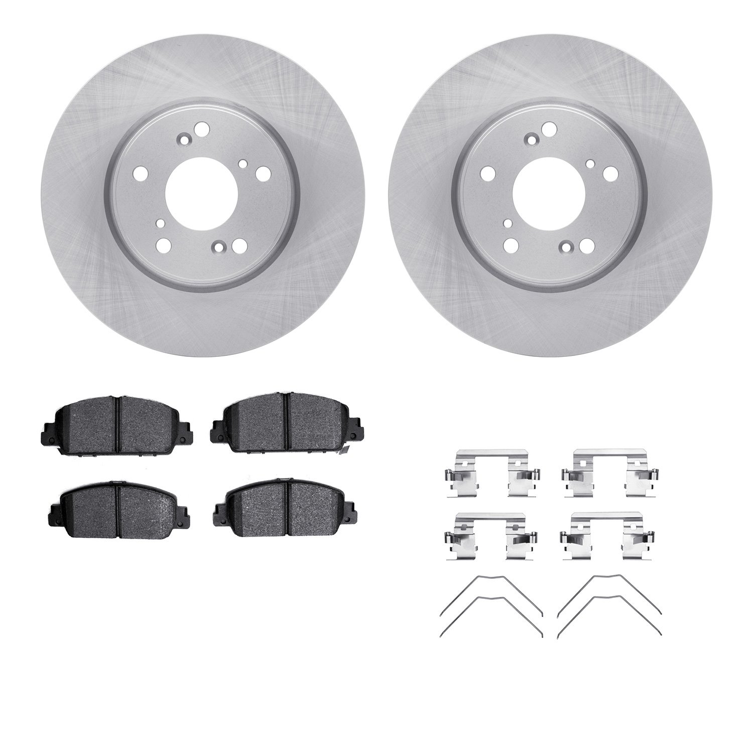 6312-59096 Brake Rotors with 3000-Series Ceramic Brake Pads Kit with Hardware, Fits Select Acura/Honda, Position: Front