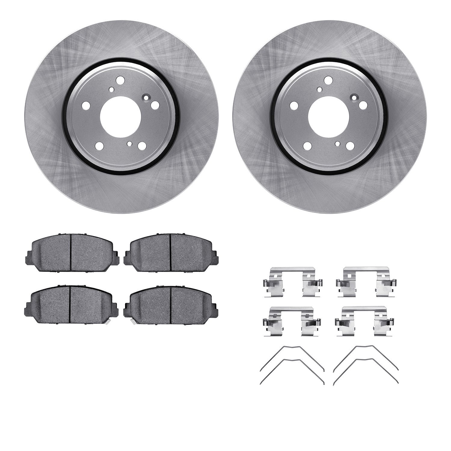 6312-59098 Brake Rotors with 3000-Series Ceramic Brake Pads Kit with Hardware, Fits Select Acura/Honda, Position: Front