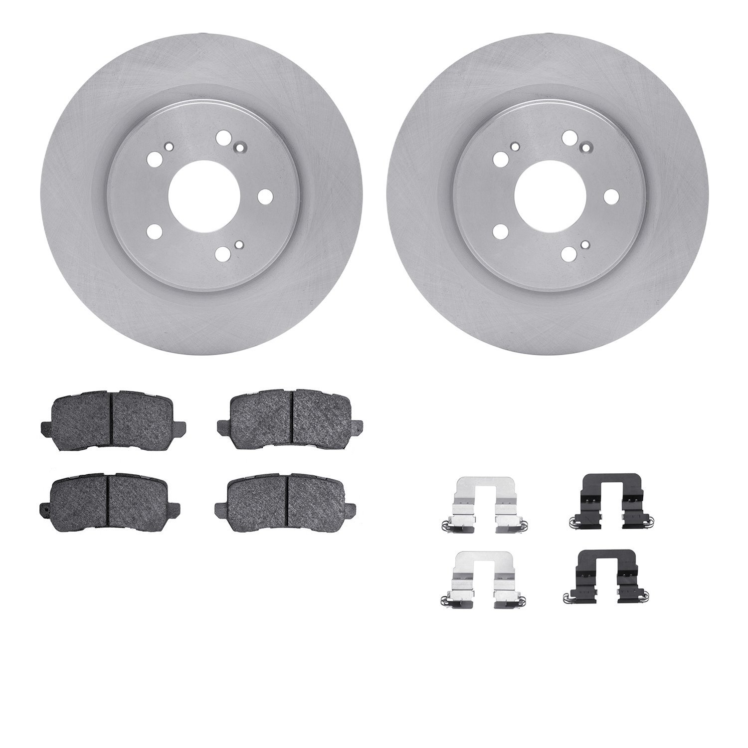 6312-59099 Brake Rotors with 3000-Series Ceramic Brake Pads Kit with Hardware, Fits Select Acura/Honda, Position: Rear
