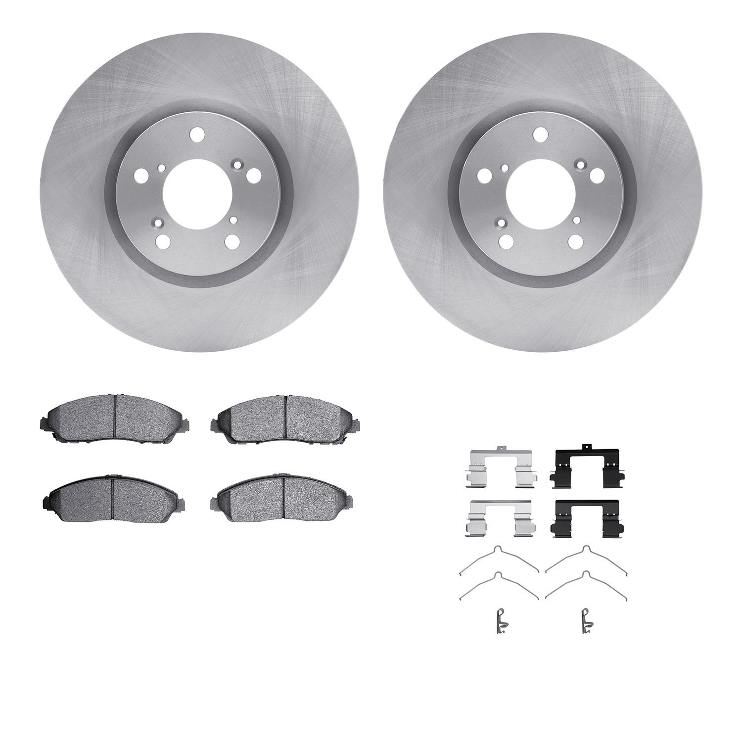 6312-59100 Brake Rotors with 3000-Series Ceramic Brake Pads Kit with Hardware, 2007-2020 Acura/Honda, Position: Front