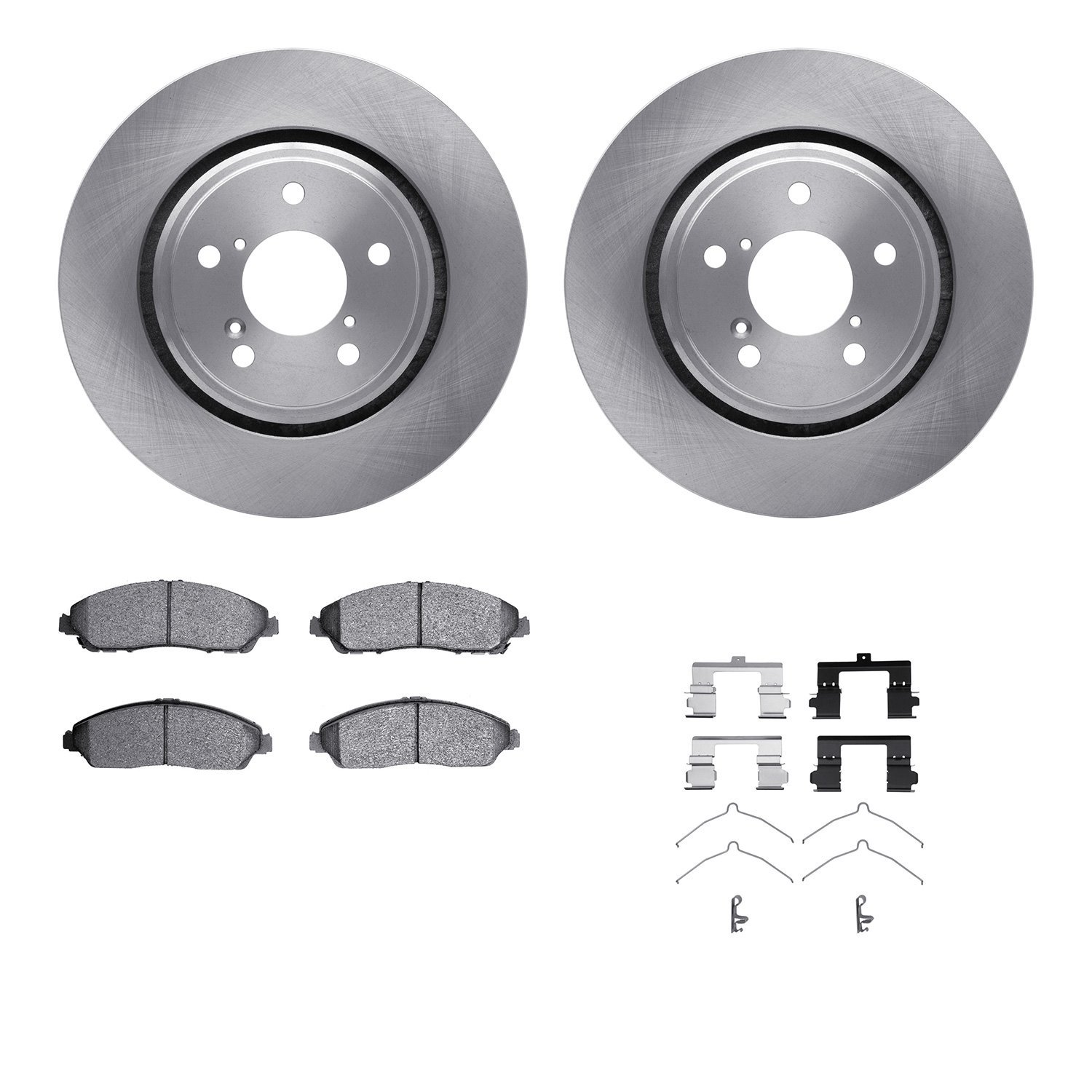 6312-59101 Brake Rotors with 3000-Series Ceramic Brake Pads Kit with Hardware, Fits Select Acura/Honda, Position: Front