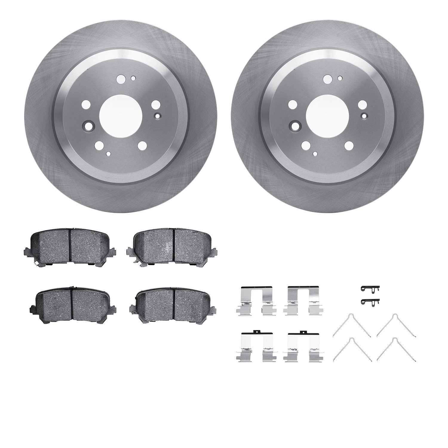 6312-59103 Brake Rotors with 3000-Series Ceramic Brake Pads Kit with Hardware, Fits Select Acura/Honda, Position: Rear