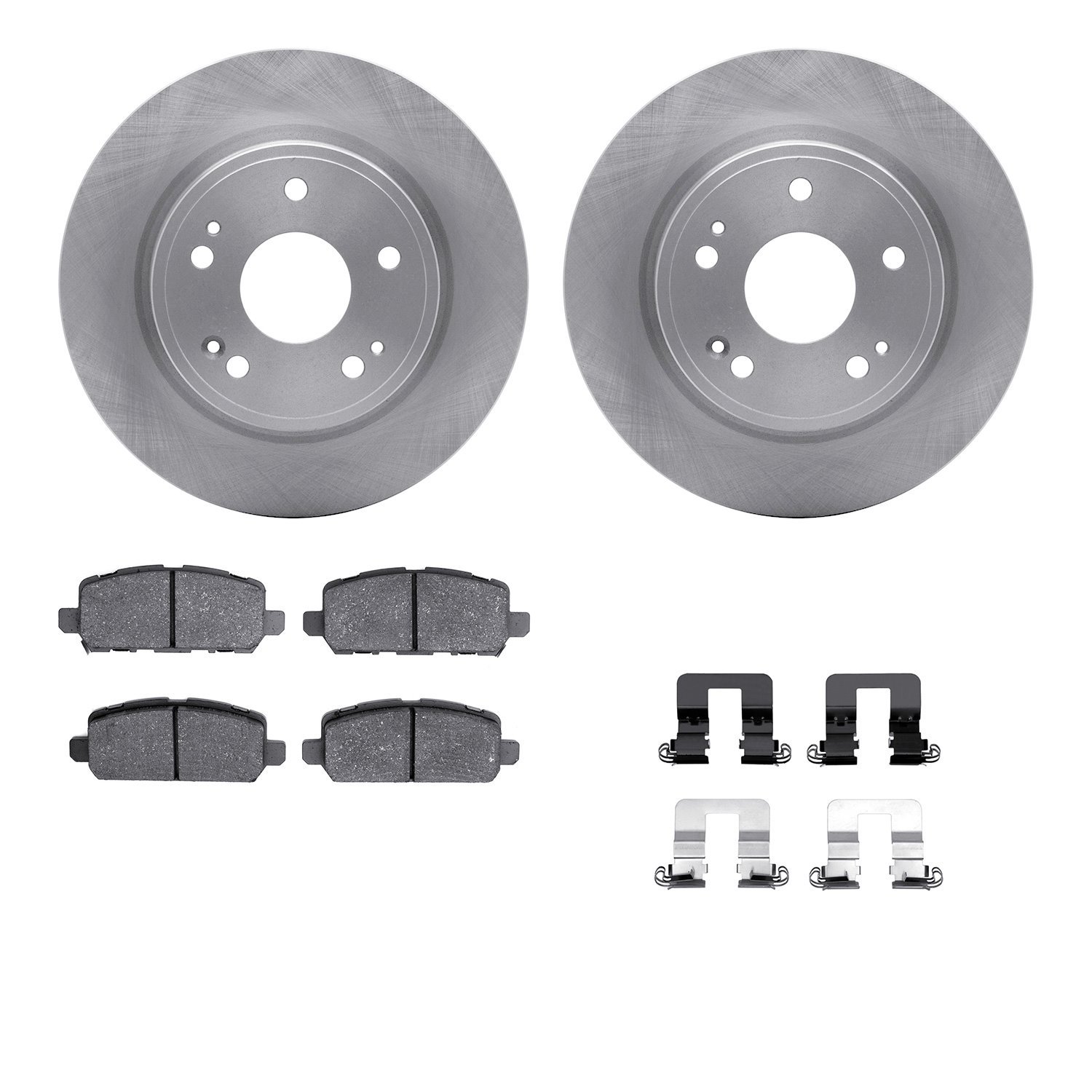 6312-59105 Brake Rotors with 3000-Series Ceramic Brake Pads Kit with Hardware, Fits Select Acura/Honda, Position: Rear