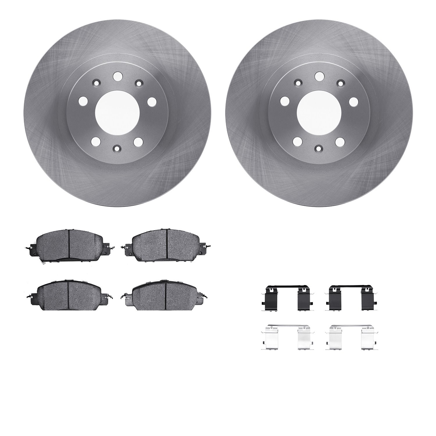 6312-59106 Brake Rotors with 3000-Series Ceramic Brake Pads Kit with Hardware, 2016-2017 Acura/Honda, Position: Front