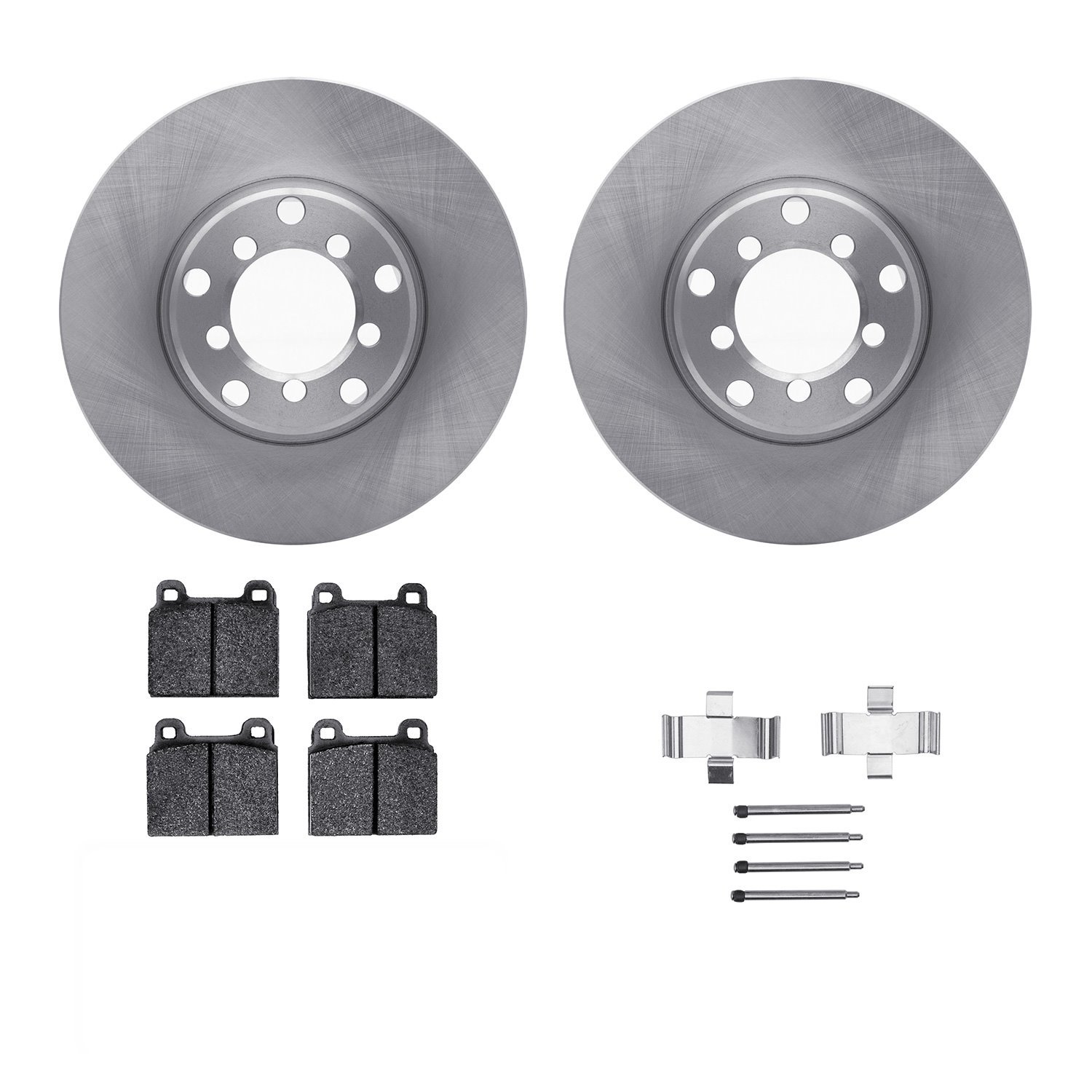 6312-63006 Brake Rotors with 3000-Series Ceramic Brake Pads Kit with Hardware, 1971-1971 Mercedes-Benz, Position: Front