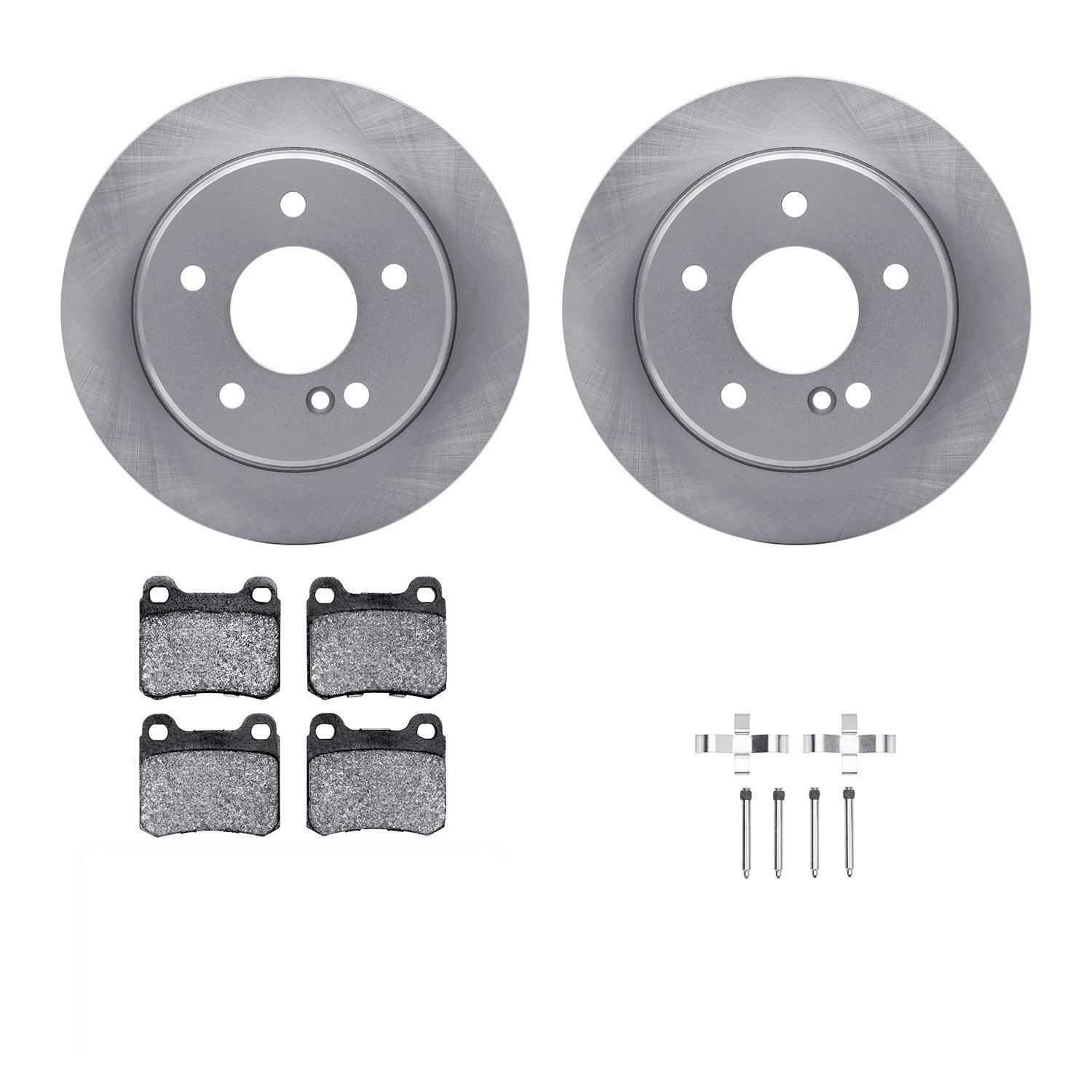 6312-63030 Brake Rotors with 3000-Series Ceramic Brake Pads Kit with Hardware, 1994-1995 Mercedes-Benz, Position: Rear