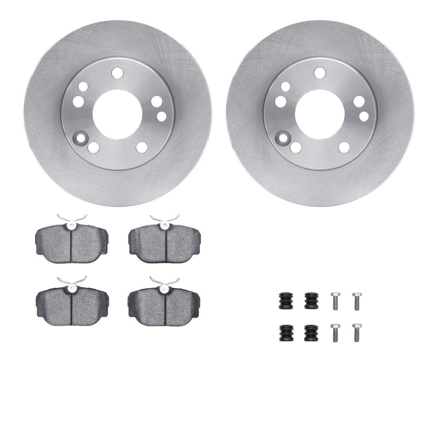 6312-63037 Brake Rotors with 3000-Series Ceramic Brake Pads Kit with Hardware, 1987-1987 Mercedes-Benz, Position: Front